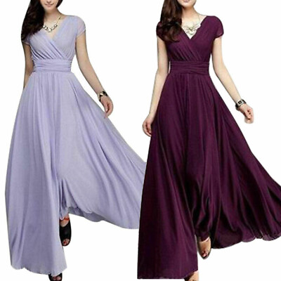 #ad Party Bridesmaid Chiffon Ball Gown Evening Cocktail Dress Women Long Formal Prom $10.47