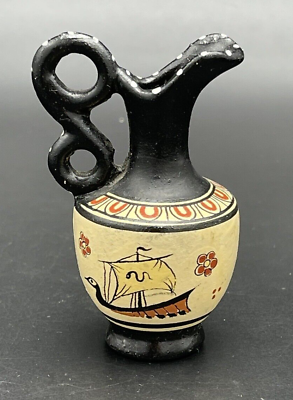 #ad Vintage Miniature Replica Ceramic Ancient Greek Vase Handmade Made In Greece $15.99