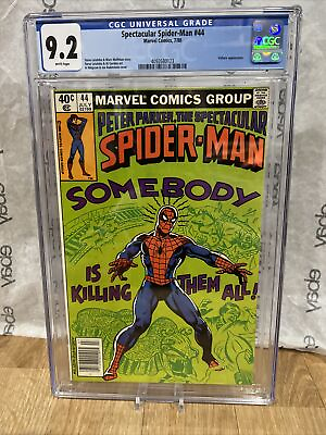 #ad Spectacular Spider Man #44 7 80 CGC White Pages Newsstand Cgc 9.2 Rare 1980 $44.95