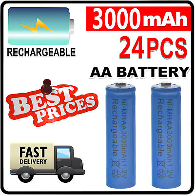 #ad 24 AA 3000mAh Ni MH rechargeable battery cell RC Blue $24.93