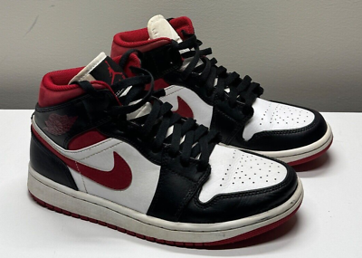 #ad Size US 7 Nike Air Jordan 1 Mid Black Gym Red $64.99