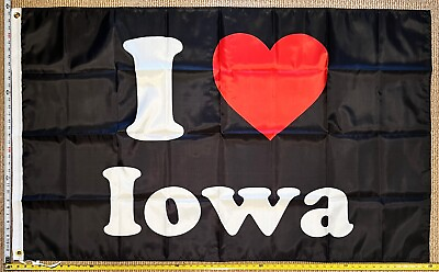 #ad Iowa Flag FREE SHIPPING Dorm State Beer America Man Cave Sign Poster USA 3x5#x27; $19.85