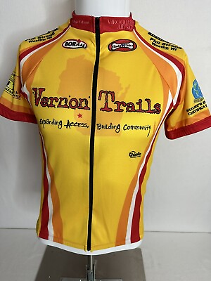 #ad Borah Cycling Jersey Shirt Small Pocket Vernon Trails Full Zip $12.09