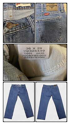 #ad #ad Wrangler Premium Quality Regular Straight fit Blue Denim Jeans Mens 36X29 $15.50