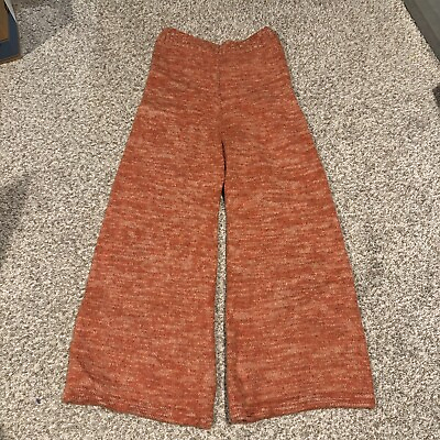 #ad Luisa et A luna Pants Womens Size Medium Sweater Knit Coral Orange 100% Alpaca $75.00