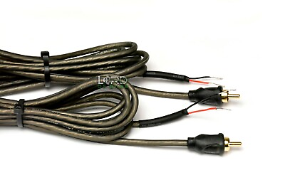#ad 2x 6 ft RCA Male Shielded Audio Cable To Bare Wire For Speaker Subwoofer $9.28