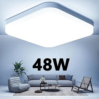 #ad 48W LED Ceiling Light Panel Ultra Thin Home Fixture Bedroom Kitchen 6000K Lamp $20.99