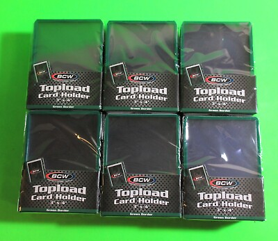 #ad 150 TOPLOAD CARD HOLDER GREEN BORDER FOR TRADING CARDS12M 3 X 4 RIGID PLASTIC $31.75