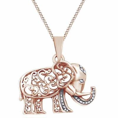 #ad Swirl Desing Elephant Pendant Necklace For Women#x27;s in Silver $50.59