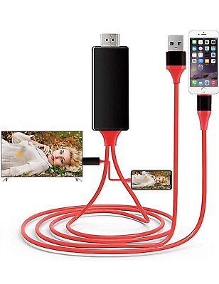 #ad Lighnting Cable to HDMI HD TV Cable for IphoneIpad Mini Video Adapte $8.95