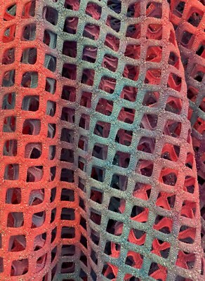 #ad Blue red sparkle Shiny Fishnet with Lurex Nylon Spandex 60quot; wide $24.99