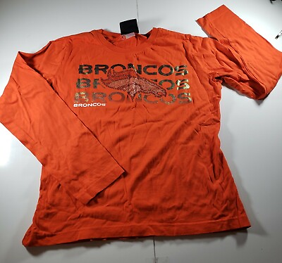 #ad NFL Denver Broncos Womens Size Medium Long Sleeve Shirt with Sparkles $11.00