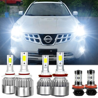 #ad For Nissan Rogue 2008 2013 6000K 6X LED Headlight High Low Fog Light Bulbs Combo $26.97