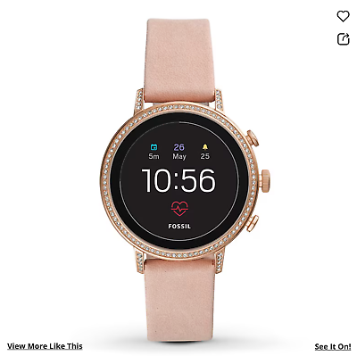 #ad Fossil Gen 4 Smart watch Venture HR 40mm Rose Gold Tone with Blush Leather 🆕 $95.00
