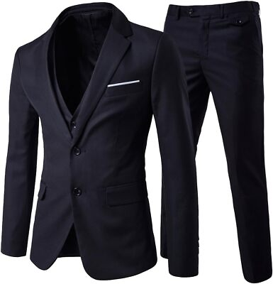 #ad Cloudstyle Men#x27;s 3 Piece 2 Buttons Slim Fit Solid Color Jacket Smart Wedding For $148.98