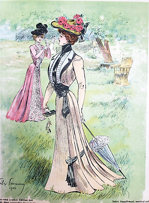#ad La Nouvelle Mode French Fashion Antique May 1900 Ad Clothing Magazine Cover Only $22.59
