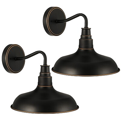 #ad DEWENWILS 2 Pack Wall Lamp Vintage Outdoor Wall Sconce Farmhouse Barn Light E26 $58.81