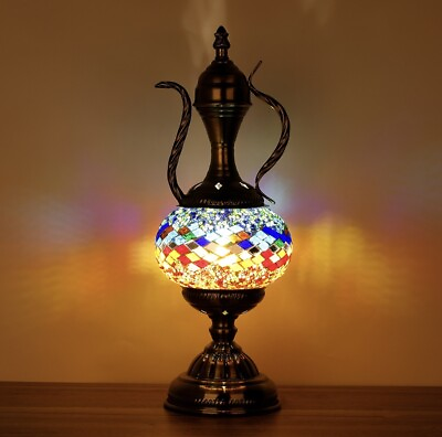 #ad Turkish Moroccan Mosaic Bohemian Colorful Table Lamp Tea Pot Shape NEW $54.99