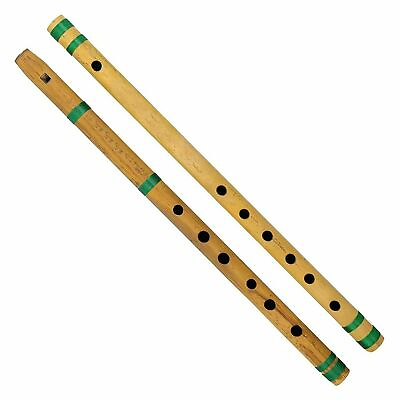 #ad handmade indian musical Bamboo Flute Set of 2 Fipple amp; Transverse $10.49