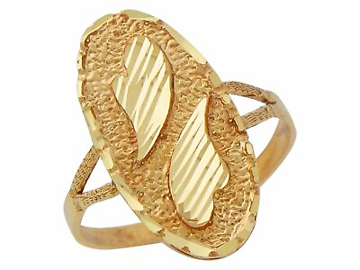 #ad 10k or 14k Yellow Gold Must Have Ladies Double Heart Oval Top Textured Ring $274.99