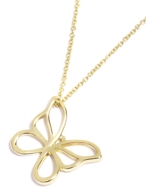 #ad TIFFANYamp;Co K18YG butterfly pendant necklace #112 $640.71