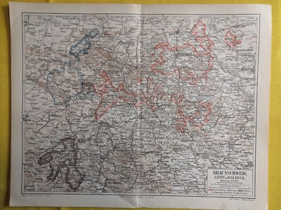 #ad 1874 Braunschweig Germany Vintage Geography City Map ORIGINAL 11.5 x 9.5quot; C12 2 $24.90