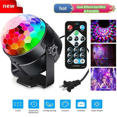 #ad Sound Activated Party Lights with Remote Control Dj Lighting Disco Ball Strobe $10.99