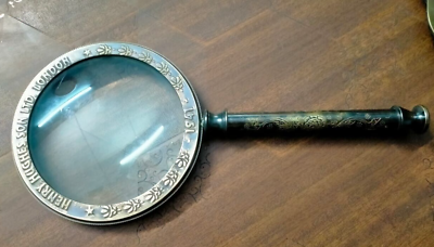 #ad Nautical Vintage 5quot;Brass Magnifying Glass Map Reader Magnifier Lens Office Study $44.10