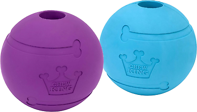 #ad Chew King Dog Fetch Balls Extremely Durable Natural Rubber Toy 4 inch 2 Pack C $17.63