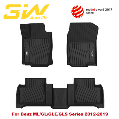 #ad 3W Floor Mats For Benz ML GL GLE GLS Series 2012 2019 TPE All Weather Car Liner $109.99