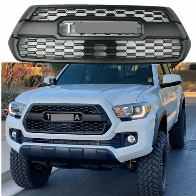 #ad Front Bumper Grill With Accessories For 2016 2023 Tacoma Matte Black ABS $89.99