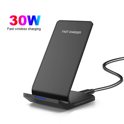 #ad 30W Fast Wireless Charger Stand Dock Pad For Apple iPhone 15 Pro Samsung S23 S24 $12.99