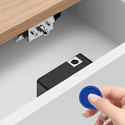 #ad Smart Wood Door Lock Keyless Invisible Lock IC Card NFC Drawer Smart Locks C $39.12