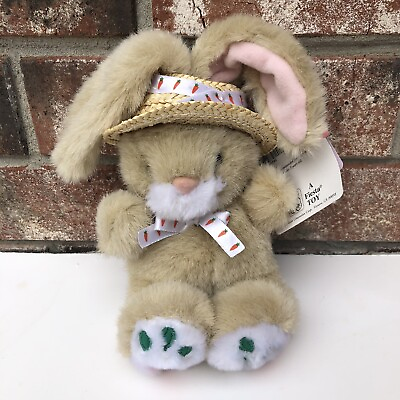 #ad Fiesta Concession Corp 5” Bunny w Straw Hat Carrot Feet with Tags E9080FWC Tan $11.69