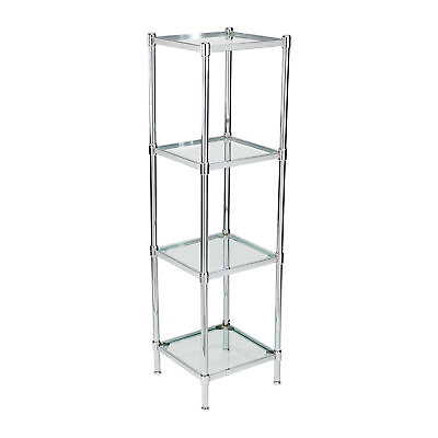 #ad Neu Home Free Standing 4 Tier Glass Shelf Tower $159.34