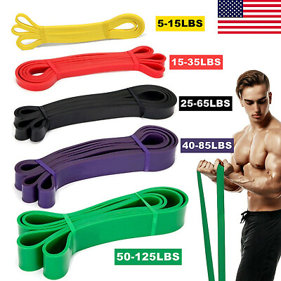#ad Heavy Duty Resistance Bands Set 5 Loop for Gym Exercise Pull up Fitness Workout $6.99