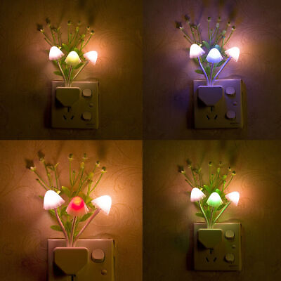#ad Romantic Colorful Sensor LED Mushroom Night Light Wall Lamp Home Decor Lights US $6.99