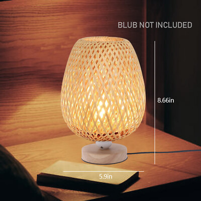#ad Bamboo Woven Table Lamp Bedside Lamp Bamboo Strip Woven Lampshade Night Lamp USA $19.00