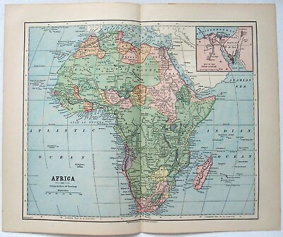 #ad Africa Original 1881 Map by Phillips amp; Hunt. Antique $18.00