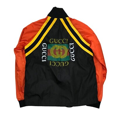 #ad Gucci 2018Ss Vintage Logo Nylon Jacket Black Size 44 130224 93028 $622.26