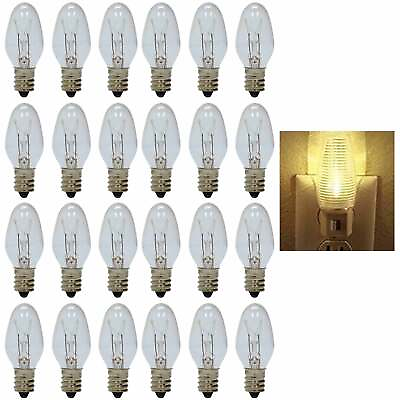 #ad 24 Clear Night Light Bulbs 4 Watt Lighting 120V Lamp Candelabra Base Replacement $14.32