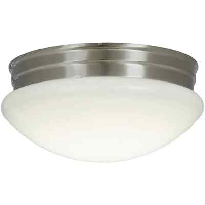#ad COMMERCIAL ELECTRIC 9 in. 120 Watt Brushed Nickel Integrated LED Flush Mount $19.94