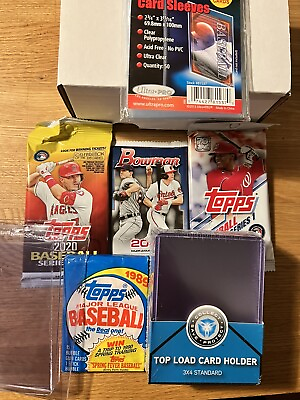 #ad Topps Packs and Supplies MLB Packs Box 25 CT Top Loaders 100 Penny Sleeves $24.99