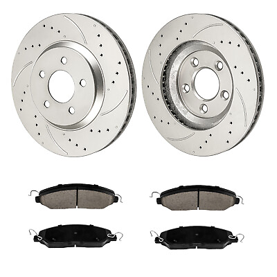 #ad Front Drilled Rotors Brake Pads for 2005 2006 2007 2008 2010 Ford Mustang US $137.99