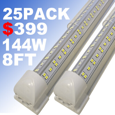 #ad 25 Pack 8FT LED Tube Light 144W LED Shop Warehouse Light Fixture Garage Light $399.00