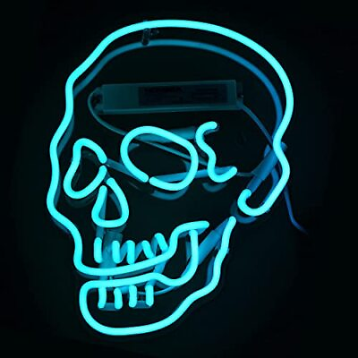 #ad Skull Shaped Neon Sign Pink LED Neon Light Decorative Lights Wall Decor for $89.60