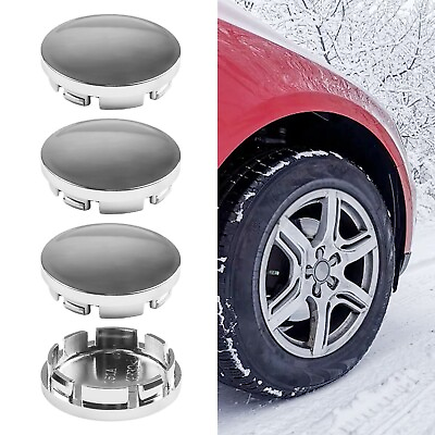 #ad 4Pcs set Car Wheel Center Cap ABS Chrome 56mm Tyre Rim Universal Vehicles $11.26