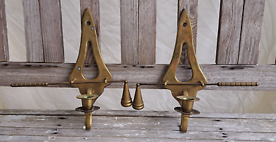 #ad 2 Brass Sconce Candle Holders and 2 Brass Pivoting Head Snuffers $29.99