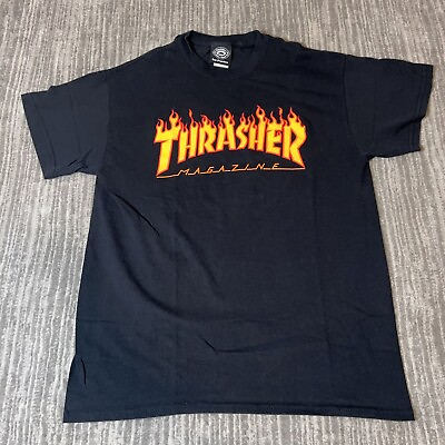 #ad Thrasher Magazine Mens T Shirt Black Logo Medium Skateboarding Colorful Graphic $10.00