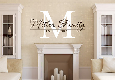#ad Personalized Family Name Wall Decal Est. Year Living Room Decor Wall Decal Vinyl $49.95